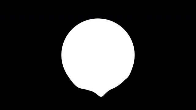 White circle shape dripping liquid, paint, milk or ice cream, isolated on black background