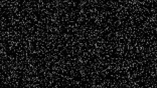 Dark digital pattern flickers with subtle light  creating abstract cinematic atmosphere in seamless looping motion
