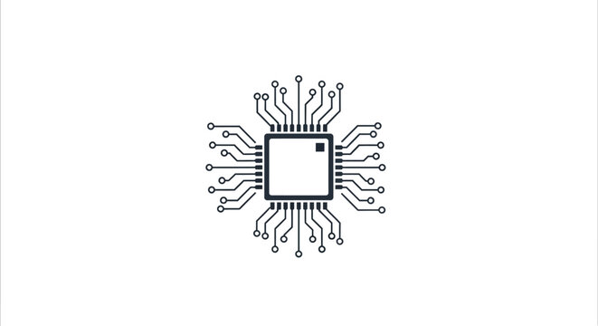 Microchip with connecting wires and pins.
