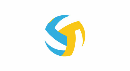 Obraz premium Volleyball Sports Equipment Logo Design.