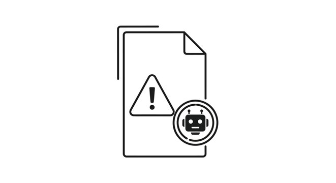 Warning Document with Virus Icon.