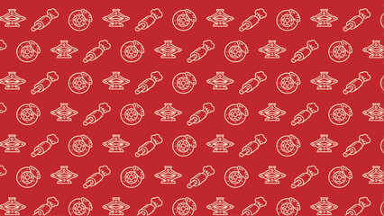 Fototapeta premium Car parts vector doodle pattern 