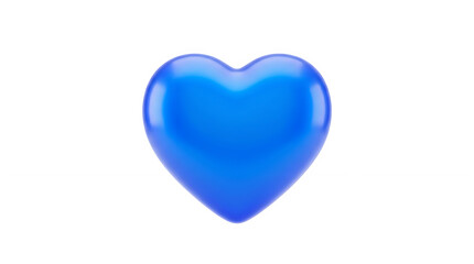Obraz premium Blue heart-shaped balloon floating against white background symbolizing love and affection