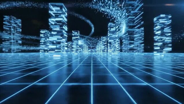 Binary Code Background Digital Data Technology 4K Video