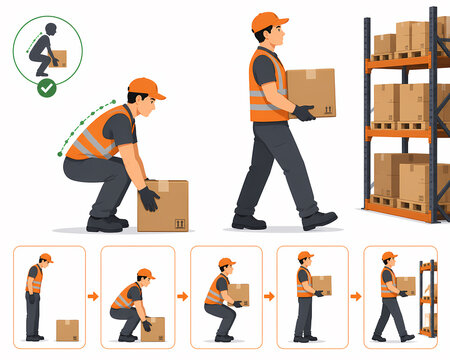 Warehouse safe lifting technique workplace safety