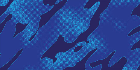 Futuristic abstract tech backdrop with fluid camouflage shapes and digital halftone dot patterns background eps10 © HAMDI