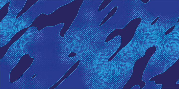 Contemporary dark blue fluid camo background set for digital agency website header user interface vector design