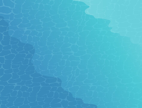 Blue color isometric sea water surface vector illustration
