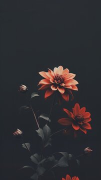 Dark aesthetic flower wallpaper petal plant inflorescence.