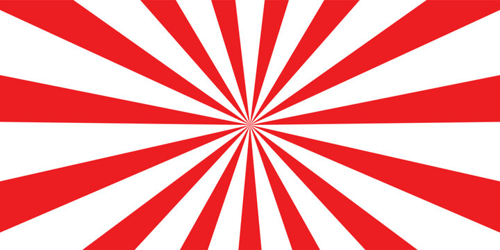 Ruby Red color and white color Sunburst for the background. flag of japanese. The rising sun.