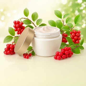 Schisandra Face Cream Square Banner for Organic Skincare Advertising