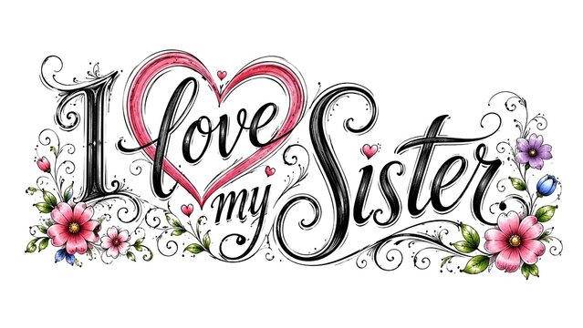 I love my sister illustration