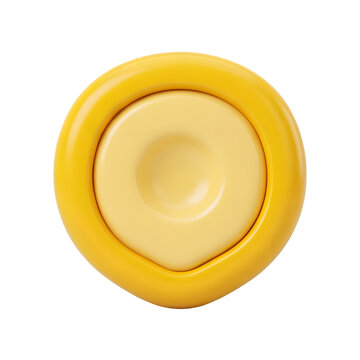 Abstract Yellow Object with Concave Center