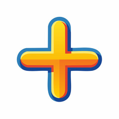 Obraz premium Stylized Plus Sign Icon