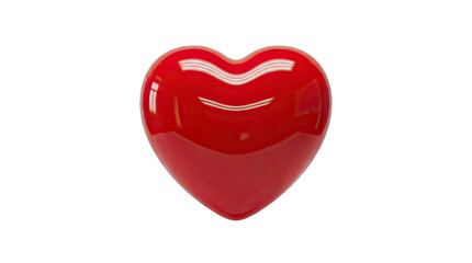 Fototapeta premium Shiny red heart isolated on transparent background