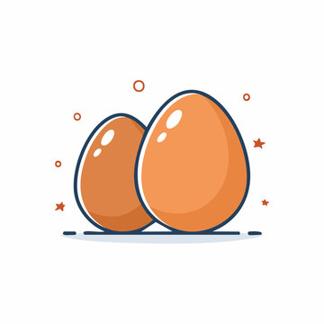 Two brown eggs illustration