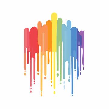 Rainbow paint drips