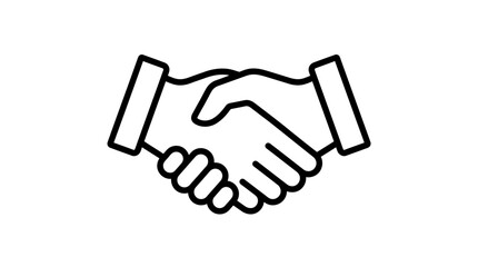 Obraz premium Handshake icon symbolizes a professional agreement and successful partnership between two businesses or corporate entities.
