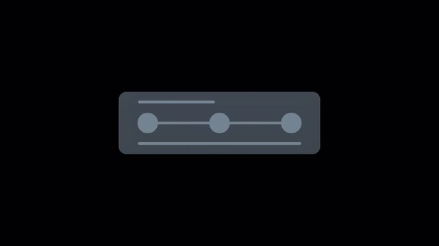 Grey horizontal timeline process tracker icon with three milestone nodes on alpha channel transparent background. Minimalist UI wireframe representing delivery status, order tracking, project workflow