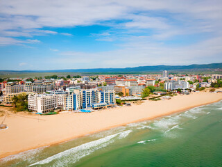 Sunny Beach or Slanchev Bryag aerial panoramic view, Bulgaria © saiko3p