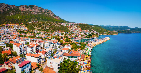 Naklejka premium Kas city aerial panoramic view in Turkey