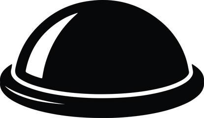 Silhouette design modern simple dome shape protection helmet headwear icon vector © Tamjida Alam