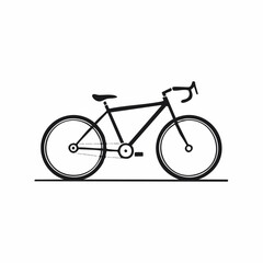 Fototapeta premium Simple Black Silhouette of a Bicycle