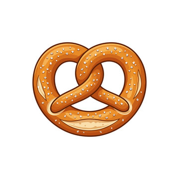 Traditional German Pretzel Flat Vector Illustration