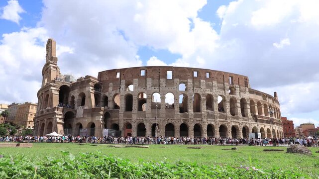 Tourists Visiting the Colosseum in Rome, Italy in Colosseum, Rome, Italy