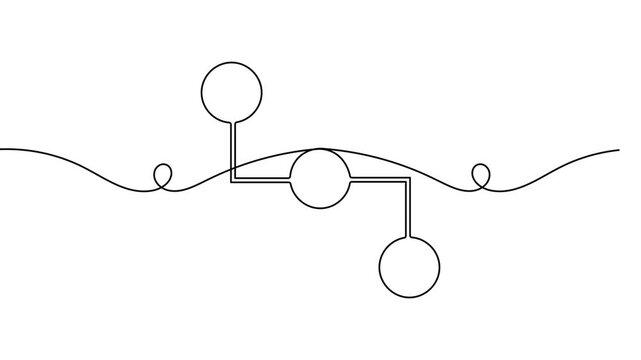 Business connection networking nodes sign continuous one line drawing on white background social media sharing symbol 4k animation video