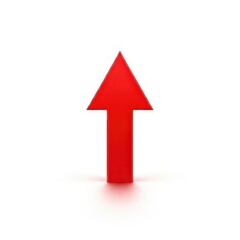 Fototapeta premium Bold red upward pointing arrow icon