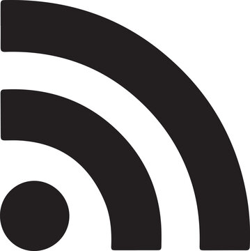 RSS icon. RSS sign. Simple flat logo of RSS sign on white background. Vector illustration.