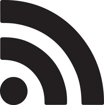 RSS icon. RSS sign. Simple flat logo of RSS sign on white background. Vector illustration.