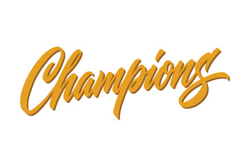 Gold 3d typography lettering word Champions isolated on white background © Aprttidur