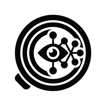 Abstract digital eye network symbol for advanced data analysis icon