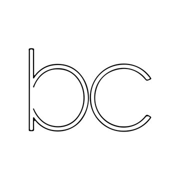 Minimal BC lettermark with thin line style and modern branding Vector illustration