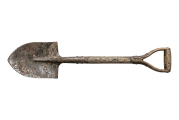 Rusty old shovel isolated on black background © PEE PHIBAN