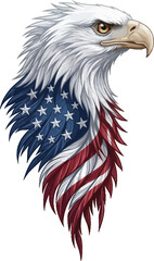 Fototapeta premium PrintAmerican eagle vector illustration patriotic eagle head emblem badge logo for t shirts