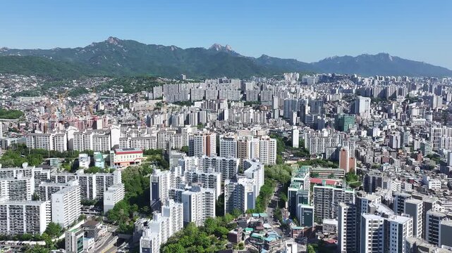 서울 숭인근린공원 도심전경