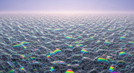 Fototapeta premium Holographic, iridescent, shimmering surface, rainbow colors, futuristic background