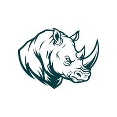 rhino mascot logo vector design template simple and modern style © Antok
