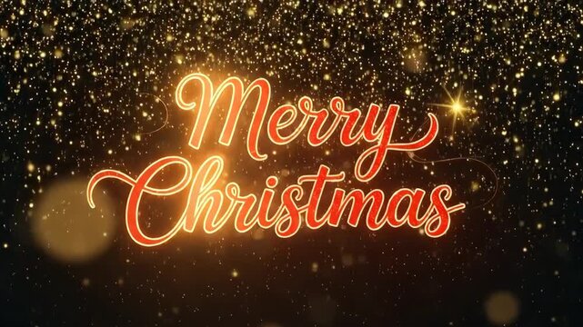 Elegant neon script merry christmas greeting against starry background