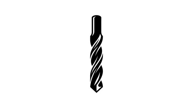 Closeup view of black spiral twist drill bit tool.