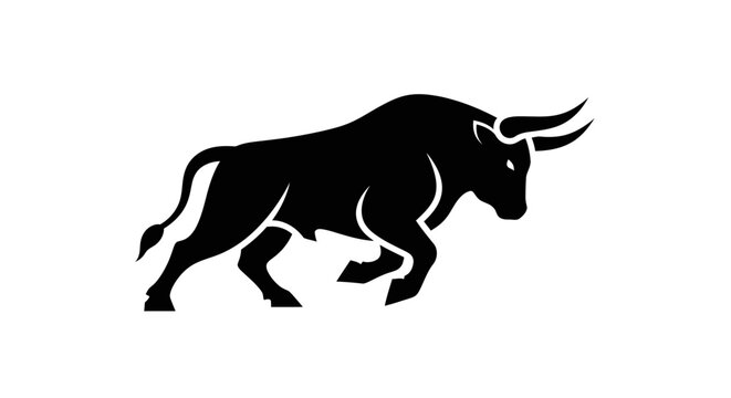Minimalist Bull Head Graphic with Dotted Surface Pattern