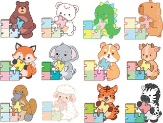 Fototapeta premium Seamless design for background of random animals 