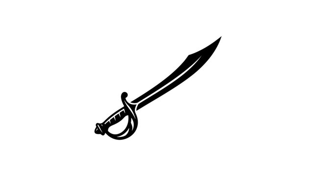 Vintage Pirate Cutlass Sword Isolated Illustration Design.