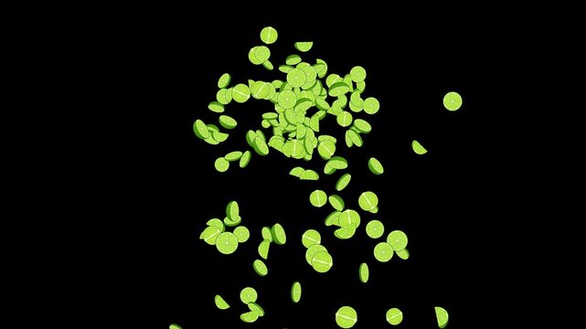 overlay of different bursts of lemon or lime slices