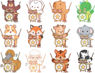 Obraz premium Seamless design for background of random animals 