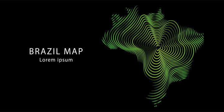 map of brazil Logo silhouette design vector template. simple Brazil map creative concept. abstract Brazil map Logotype icon Vector illustration. EPS 10
