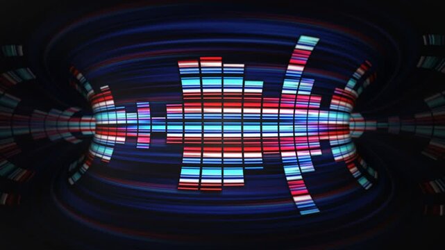 Music Equalizer Room Animation, Radio Frequency Concept, Loop
